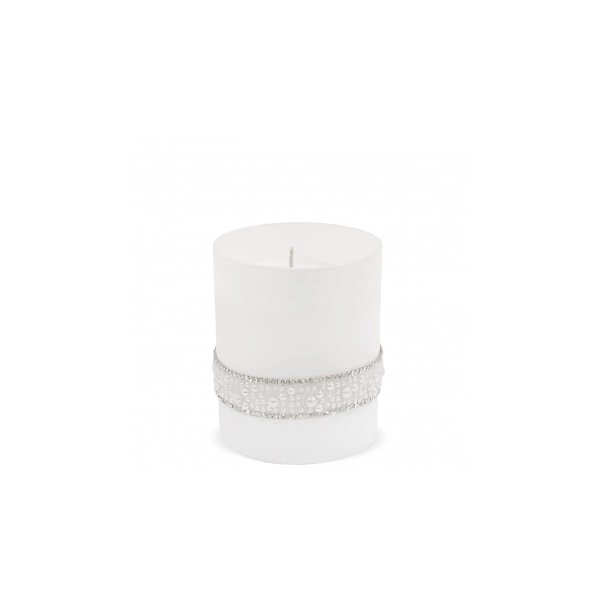 ŚWIECA CRYSTAL PEARL W SZKLE